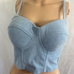 Say‎ What crop tank top zip up size large adjustable straps